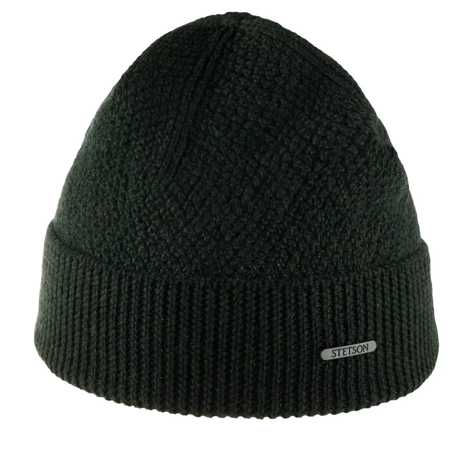 Шапка STETSON 8599396 BEANIE MERINO WOOL (темно-оливковый) 12-178-03-00 в Челябинске  в Челябинске 