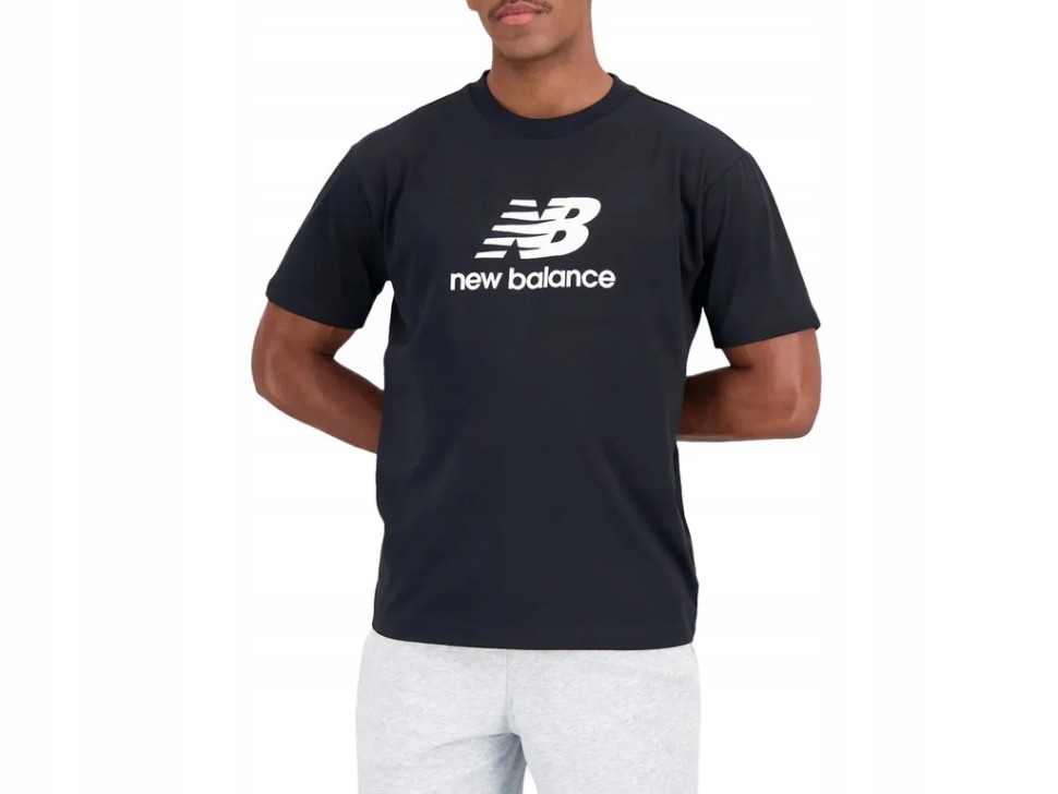 Футболка New Balance Essentials Stacked Logo Cotton Jersey Short Sleeve T-shirt MT31541-BK в Челябинске  в Челябинске 