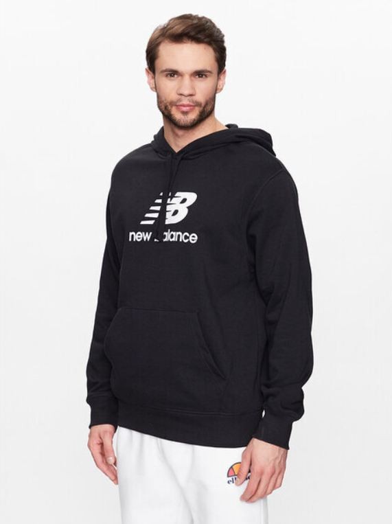 Толстовка New Balance Essentials Stacked Logo French Terry Hoodie MT31537-BK в Челябинске  в Челябинске 