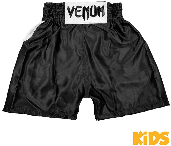 Шорты Venum боксерские детские Elite Black/White venshorts0370 в Челябинске 