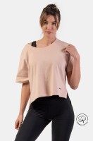 Футболка Nebbia укороченная 417 Loose Fit “The Minimalist” Crop Top Salmon в Челябинске  в Челябинске 