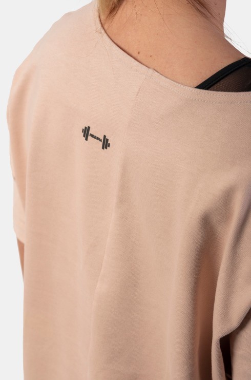 Футболка Nebbia укороченная 417 Loose Fit “The Minimalist” Crop Top Salmon в Челябинске  в Челябинске 