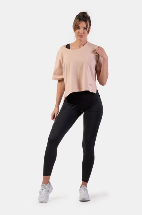Футболка Nebbia укороченная 417 Loose Fit “The Minimalist” Crop Top Salmon в Челябинске  в Челябинске 