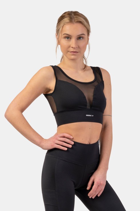 Топ NEBBIA Mesh Design Sports Bra “Breathe” 412 Black в Челябинске  в Челябинске 