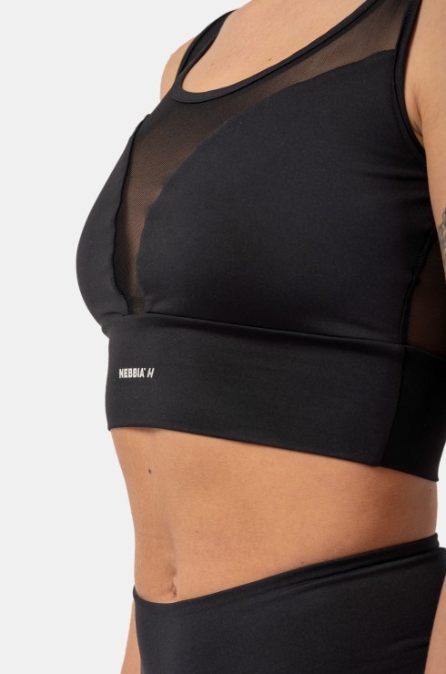 Топ NEBBIA Mesh Design Sports Bra “Breathe” 412 Black в Челябинске  в Челябинске 