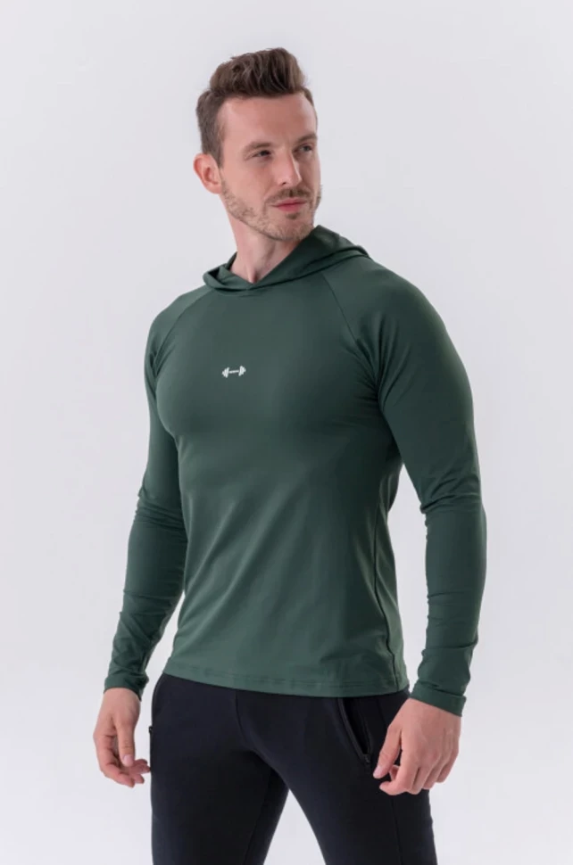 Толстовка Nebbia Long-Sleeve T-shirt with a hoodie 330 Green в Челябинске  в Челябинске 