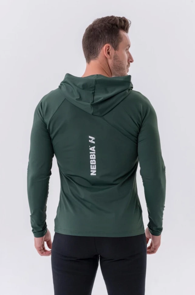 Толстовка Nebbia Long-Sleeve T-shirt with a hoodie 330 Green в Челябинске  в Челябинске 
