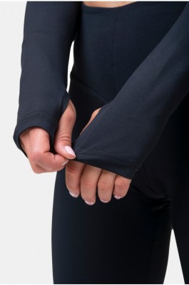 Лонгслив Nebbia 585 black Long Sleeve Thumbhole Sporty Crop Top Black