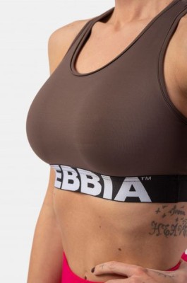 Топ NEBBIA Medium Impact Cross Back Sports Bra 410 Brown