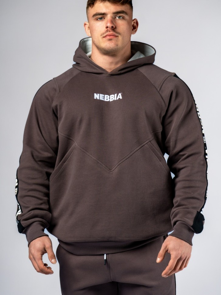 Толстовка Nebbia Training Hoodie HERO 300 brown в Челябинске в Челябинске