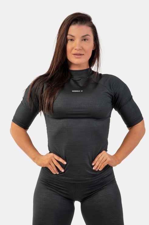 Футболка Nebbia Python SnakeSkin Mid Sleeve T-shirt 416 black в Челябинске  в Челябинске 