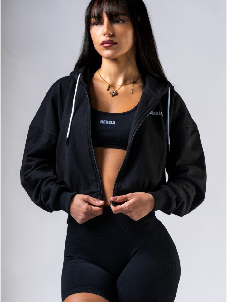 Толстовка Nebbia Relaxed Zip Hoodie POWER 895 black