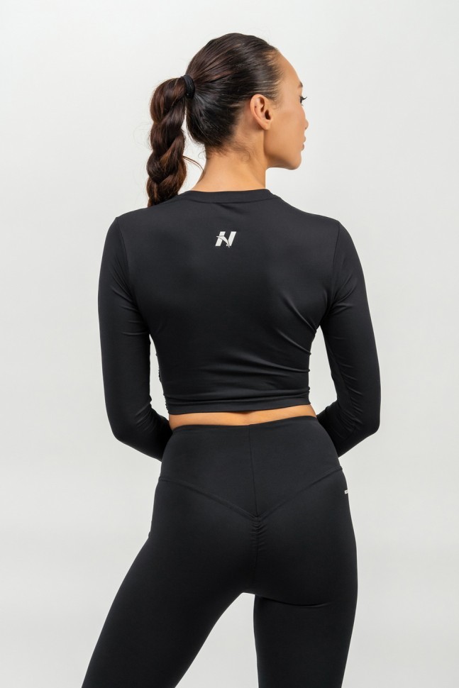Лонгслив Nebbia Cropped Long Sleeve Top ELEVATED 468 Black в Челябинске в Челябинске