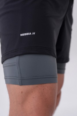 Шорты Nebbia Double-Layer Shorts with Smart Pockets 318 Grey