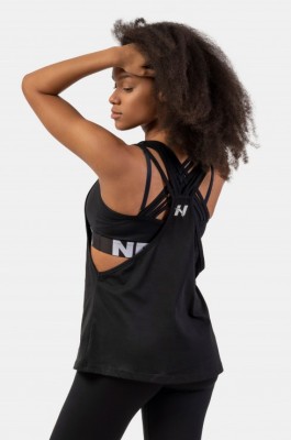 Майка Nebbia 419 Sleeveless Loose Cross Back Tank Top “Feeling Good” Black