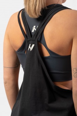 Майка Nebbia 419 Sleeveless Loose Cross Back Tank Top “Feeling Good” Black