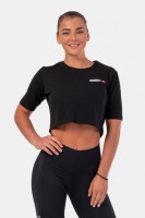 Футболка NEBBIA Minimalist Logo Crop T-shirt 600 Black в Челябинске  в Челябинске 