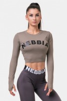 Лонгслив Nebbia 585 black Long Sleeve Thumbhole Sporty Crop Top Mocha в Челябинске  в Челябинске 