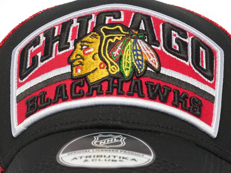 Бейсболка ATRIBUTIKA & CLUB Chicago Blackhawks, черн.-красн. 31728 в Челябинске  в Челябинске 