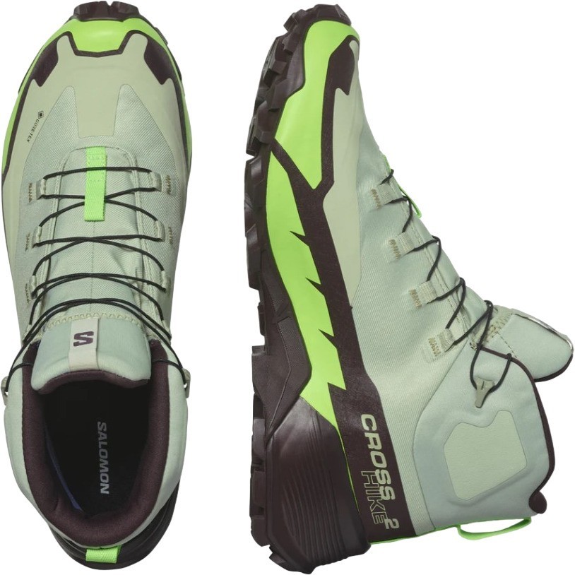 Кроссовки Salomon CROSS HIKE MID GTX 2 L47277700 Desert Sage/Green Gecko/Chocolate Plum Male в Челябинске  в Челябинске 
