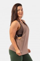 Майка Nebbia 419 Sleeveless Loose Cross Back Tank Top “Feeling Good” Brown в Челябинске  в Челябинске 
