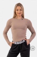 Лонгслив Nebbia Organic Cotton Ribbed Long Sleeve Top 415 brown в Челябинске  в Челябинске 