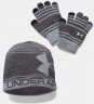 Шапка и перчатки Under Armour Boy's Beanie/Glove Combo Black / Graphite / Red 1321599-001 в Челябинске 