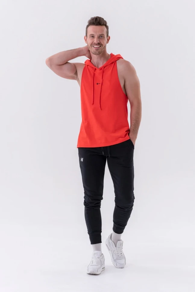 Майка Nebbia Fitness Tank top with a hoodie 323 Red в Челябинске  в Челябинске 
