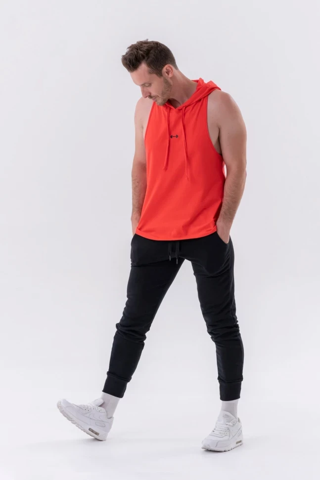 Майка Nebbia Fitness Tank top with a hoodie 323 Red в Челябинске  в Челябинске 