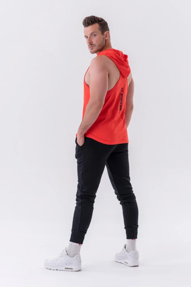 Майка Nebbia Fitness Tank top with a hoodie 323 Red в Челябинске  в Челябинске 