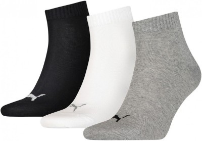 Носки (3 пары) Puma PUMA UNISEX QUARTER PLAIN 3P grey white 90697821